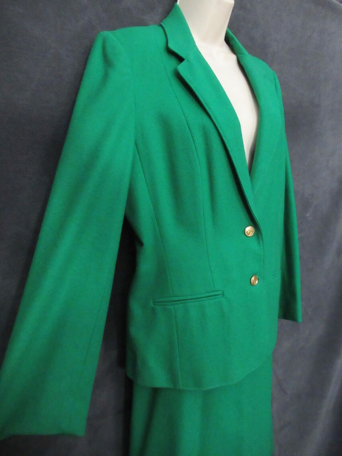 Vintage Cross Country Fashions Green 100% Wool Sk… - image 3