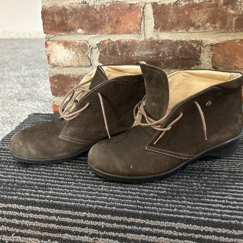 Finn Comfort GERMANY DARK BROWN Lace Up Ankle Booties U.S. 6 M - Picture 2 of 9