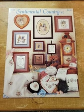 SENTIMENTAL COUNTRY #2 FLORAL PITCHER BASKET CROSS STITCH PATTERN FREE SHIPPING