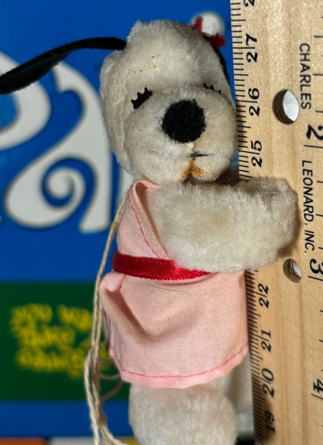 Vintage Pencil Hugger Belle, Snoopy's Sister, Plush, Pink Dress 4" -SOME DIRT - Picture 3 of 6