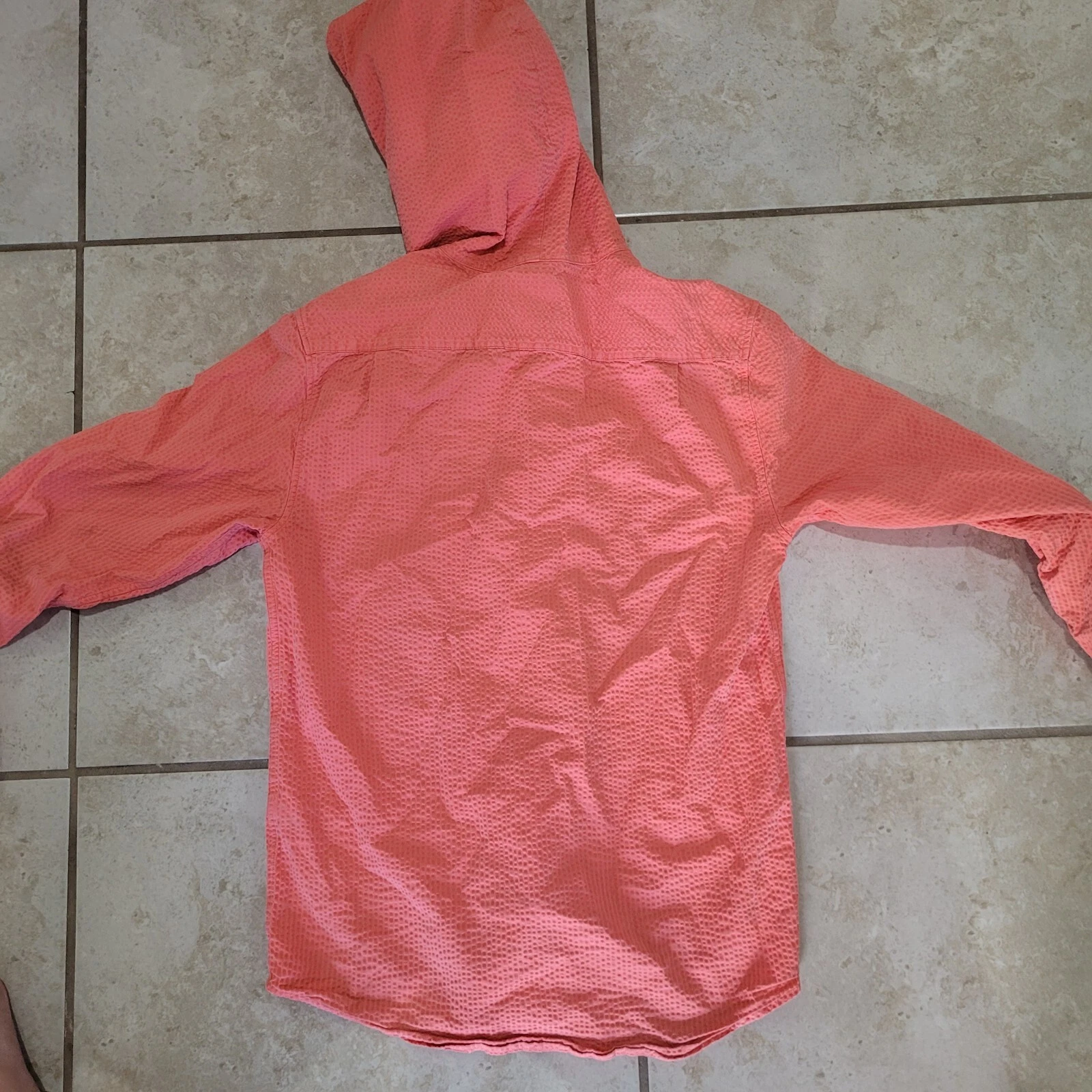 Felpa Supreme manica lunga con cappuccio e bottoni completi uomo taglia M media salmone