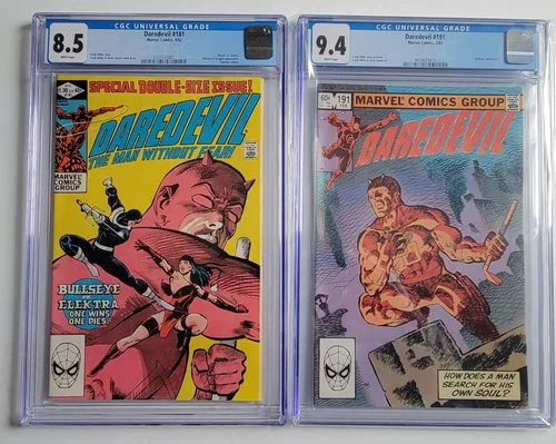 DAREDEVIL #181 1982 DEATH OF ELEKTRA  & #191 1983 Lot of 2 CGC Graded comics