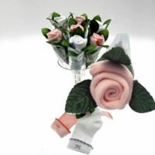 Baby Blume Rose rosa Socken für Baby als Rose geschenk - Bild 1 von 1
