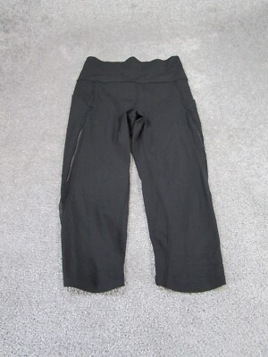 Lululemon Leggings Womens Pace Perfect Crop Black Compression Running 