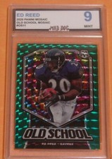 ED REED---RAVENS***2020 MOSAIC Old SCHOOL--GREEN--MINT 9----MAD DOG GRADING