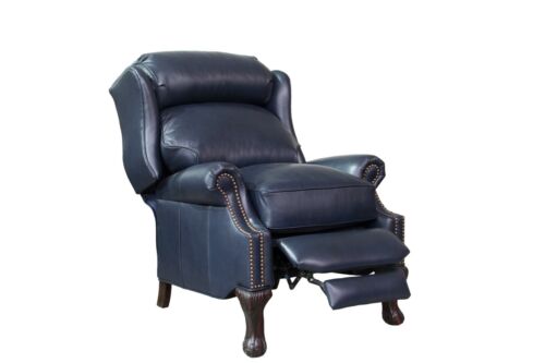 BarcaLounger Danbury II Recliner 7-4199 Shoreham Blue TOP GRAIN Leather 5700-47 - Picture 1 of 7