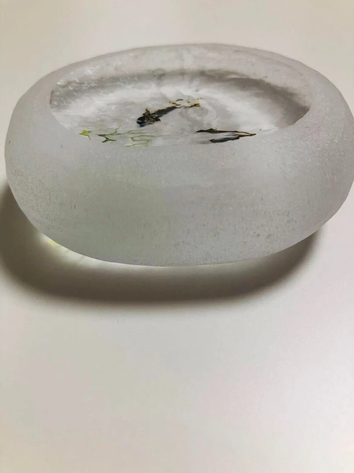 Peso de papel pedra de vidro Yuko Kubo peixe doce lagoa de peixes Ayu água Japão - Imagem 4 de 4