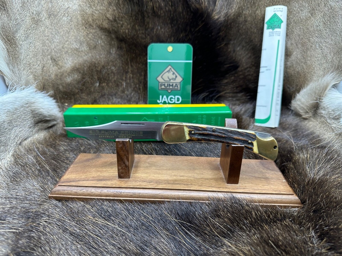 具志堅さま　専用 1981 Vintage 910 Puma Prince Knife & Genuine Stag Handles Mint In