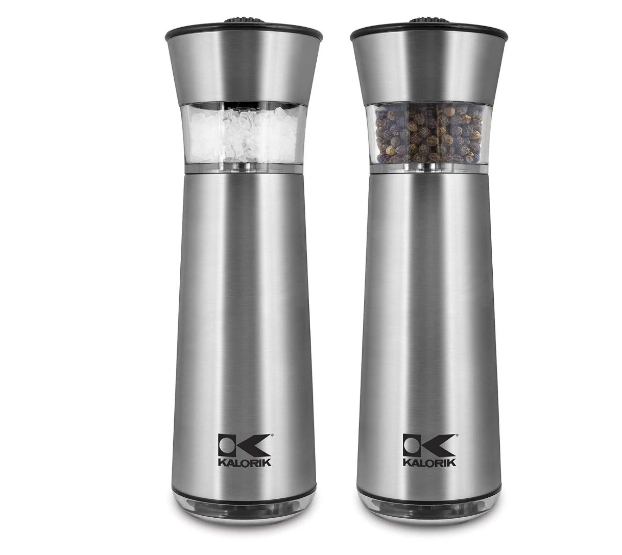 Easygrind Electric Gravity Salt and Pepper Grinder Adjustable in Stainless Steel