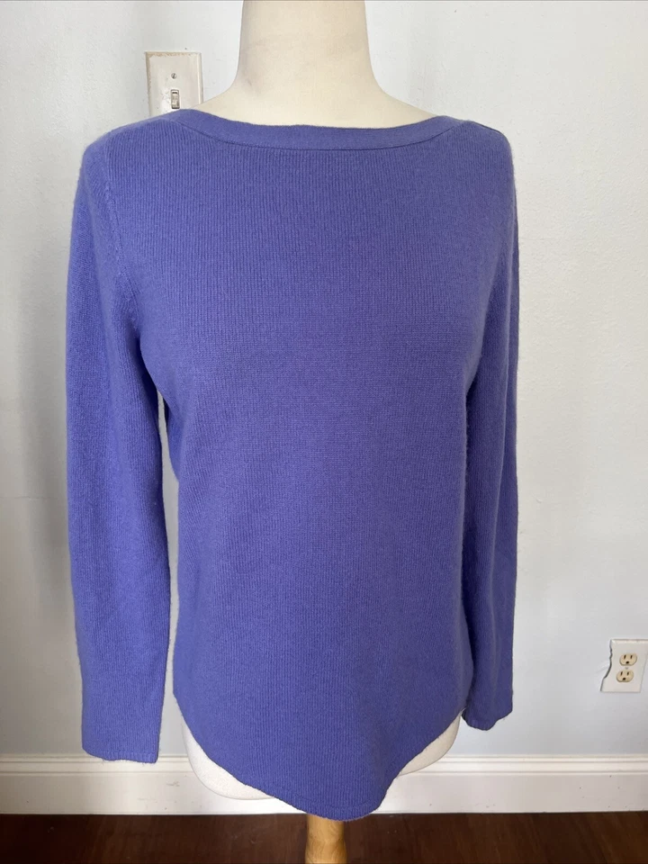Peck Peck Cashmere Sweater Womens M Lavender Purple Soft Knit Luxury Preppy - Image 3 of 4