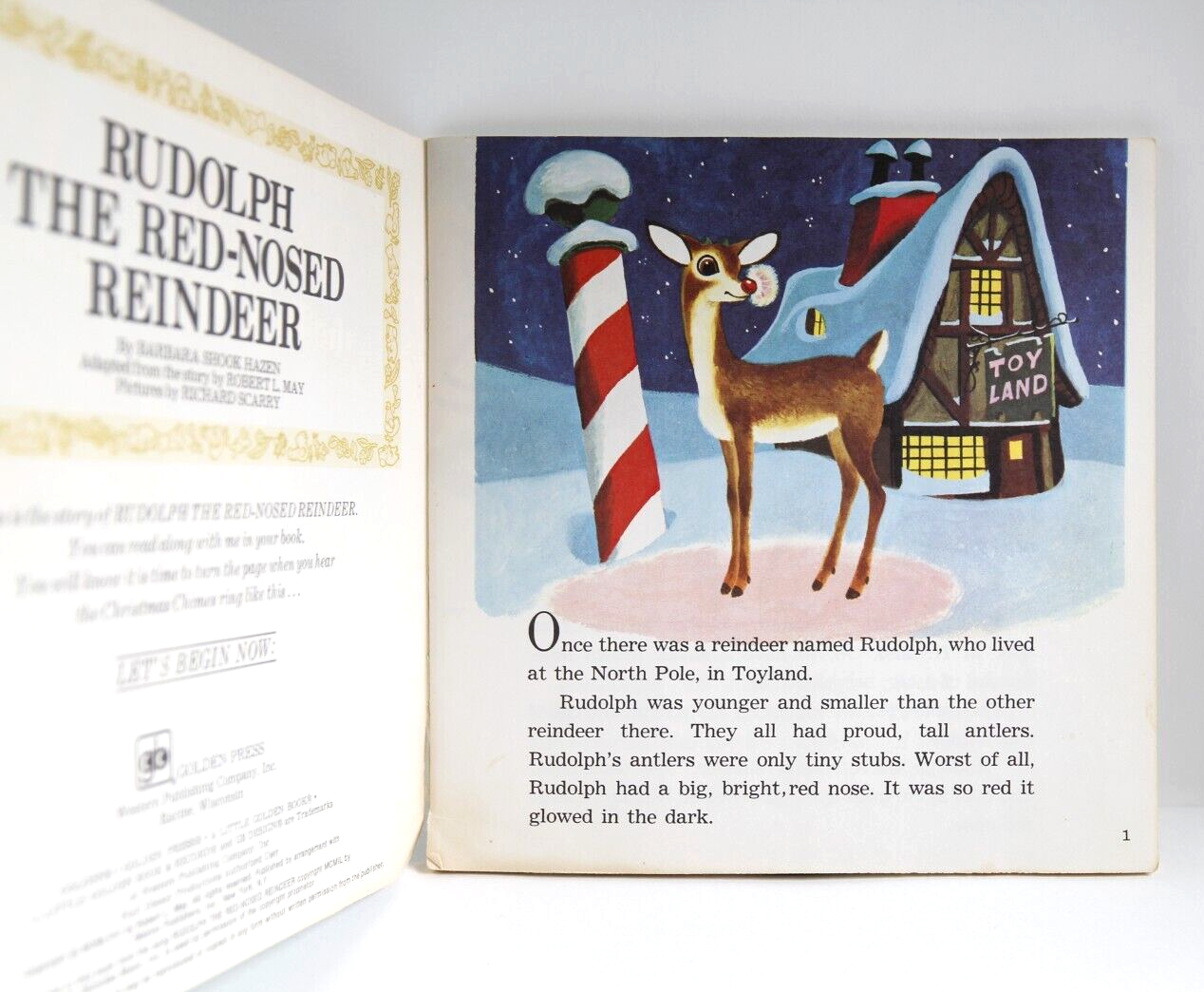 Disneyland Rudolph Red-Nose Reindeer Little Golden Book and Record 1976 ...