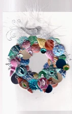 PAPYRUS CHRISTMAS CARD WREATH (MSRP $9.95 NEW IN PKG){G3}