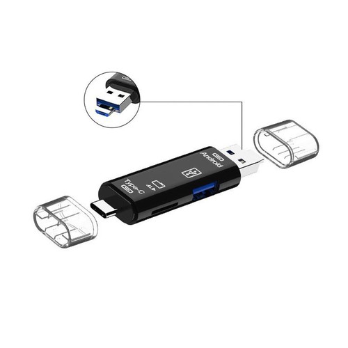 Micro SD TF Card Reader 5 in 1 USB 3.1 Type C OTG Adapter For Micro SDXC SDHC - Zdjęcie 15 z 17