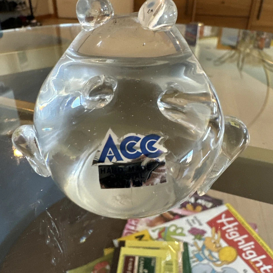 Pisapapeles rana de cristal coleccionable hecho a mano ACC hecho en Taiwán usado  Foto 2 de 4