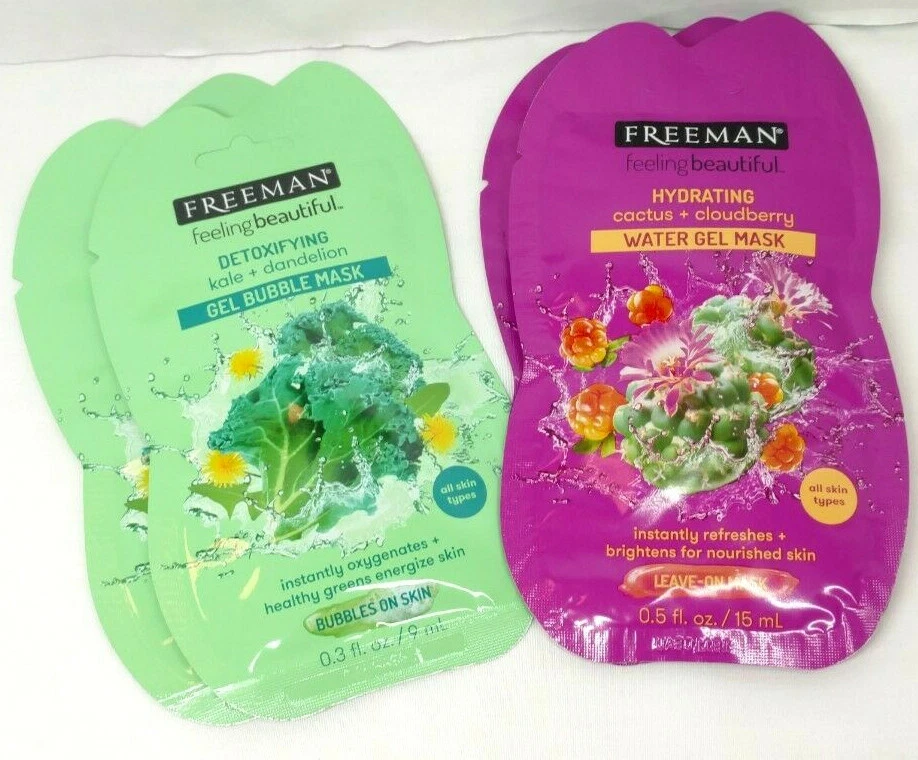 Freeman Hydrating Water Gel Mask 0.5 oz. / Detoxifying Gel Bubble Mask 0.3 oz. - Image 2 of 4