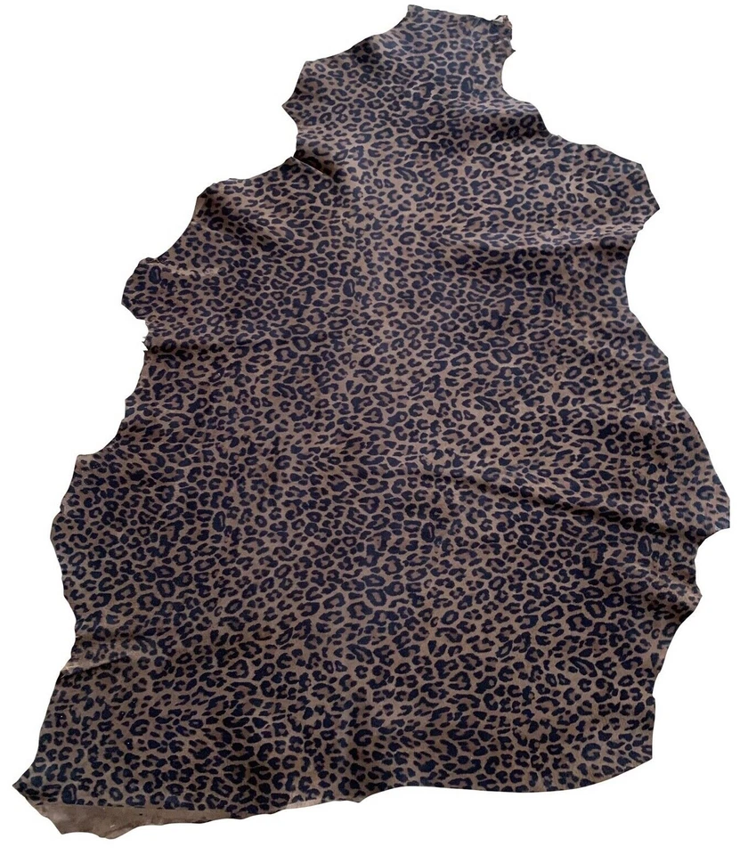 Leopard Print Leather Hides Suede Thin Fabric Soft Crafting DIY Sewing Material - Image 4 of 4