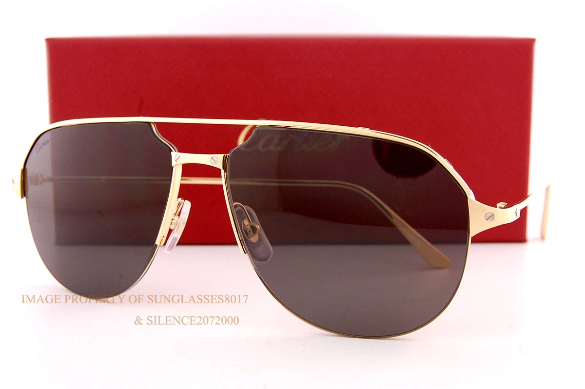 Brand New Cartier Sunglasses CT 0229 S 001 Gold Grey For Men