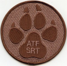 ATF Special Response Team SRT Washington DC BEAR CLAW Brown SWAT POLICE PATCH
