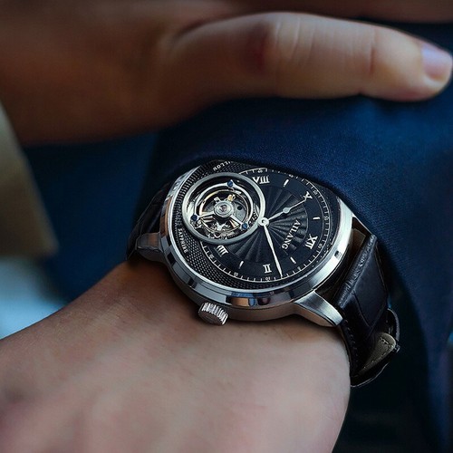 AILANG Men's Sapphire Glass Hollow Waterproof Tourbillon Manual Mechanical Watch - Picture 13 of 17