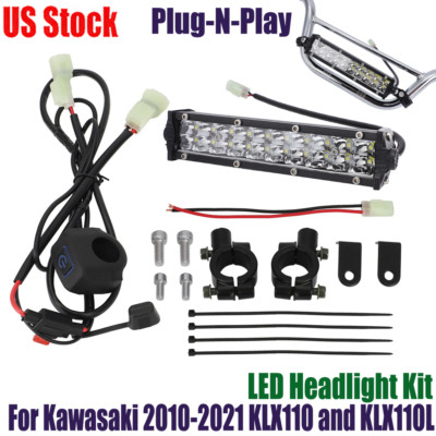Dirt Bike Light Plug-n-Play LED Headlight Light Bar Kit For KLX110 & CRF110 Dirt Bikes – Custom KLX110 LED Light Bar - Foto 7