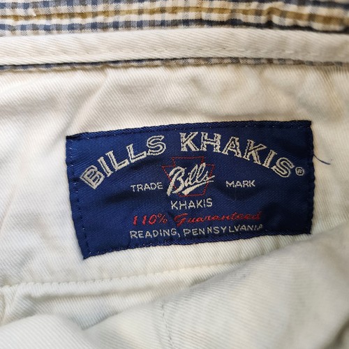 Vintage Bills Khakis Micro Plaid Retro Casual 34 Blue Green 100% Cotton Grandpa - Picture 5 of 10