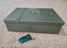Vintage Metal LOCK BOX W. West Germany made   Lock Box Gun Coins SAFE