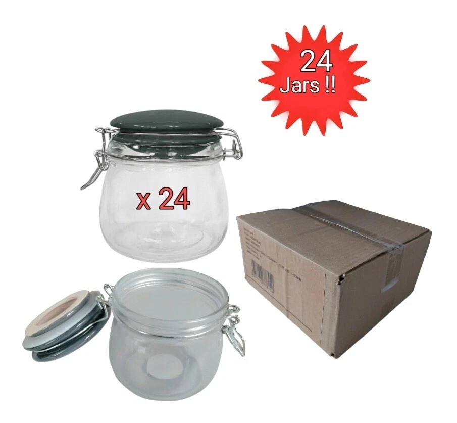 24 X 500ml Glass Storage Jars Airtight Containers Vintage Kitchen Mason Cliptop
Opens in a new windo