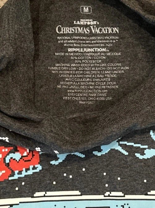 Camiseta de vacaciones de Navidad National Lampoon para hombre mediana RV camiseta de vacaciones gris Foto 4 de 4