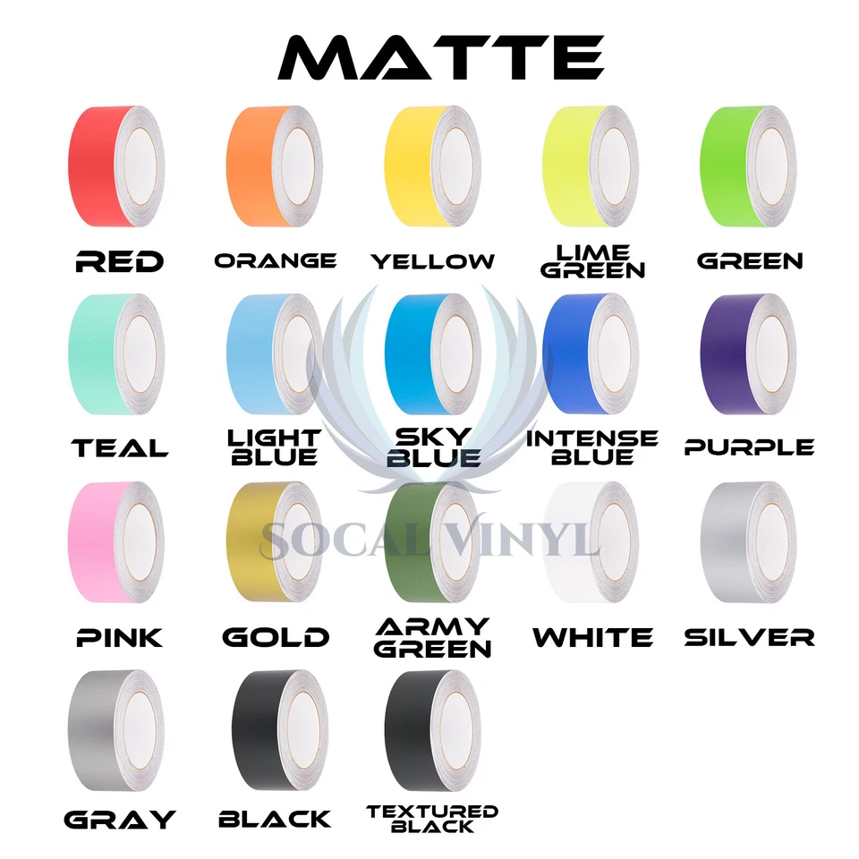 Matte Color Racing Stripes Vinyl Wrap Sticker For Infiniti G35 Stripe 10FT /20FT - Image 2 of 4