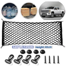 Rear Trunk Envelope Style Mesh Cargo Net For Chevy Silverado 1500 2500HD 2007-15