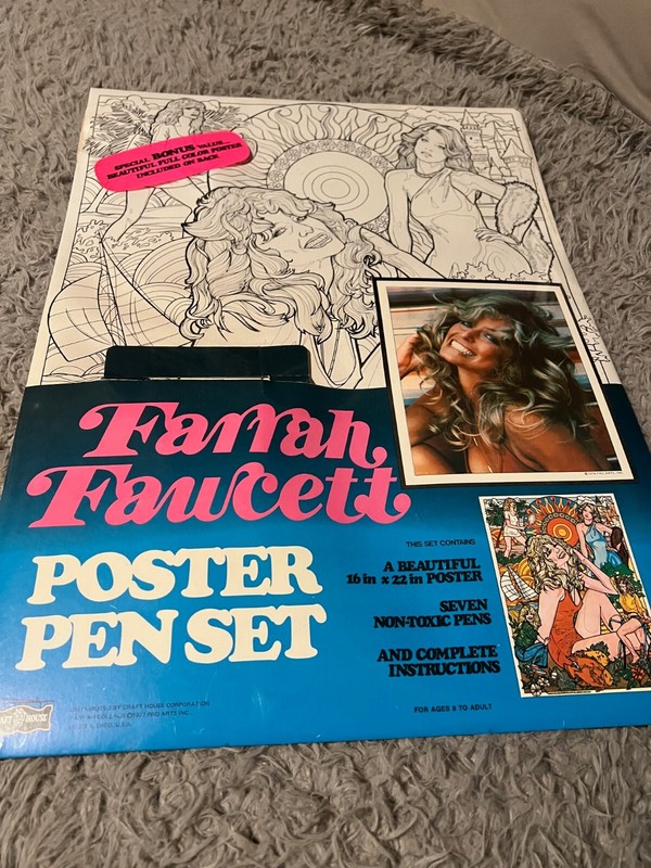 Large Vintage 1977 Charlie's Angel Farrah Fawcett Pro Arts USA Poster 14-509