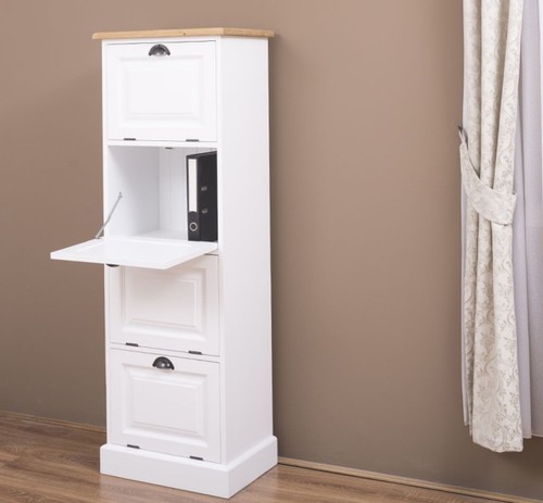 Kommode Regal Schrank für DIN A 4 Aktenordner schmaler Hochschrank Aktenschrank - Bild 6 von 8