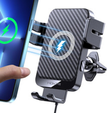 Wireless Car Charger, MOKPR 15W Fast Charging Auto-Clamping Charger Black