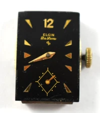 Vintage Elgin DeLuxe Manual Wind 17J 672 Wrist Watch Movement lot.fa
