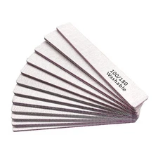 Professional Double-Sided Nail File 100/180 Grit Manicure Pedicure Tool, 12 Pcs