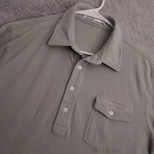 Criquet Polo Shirt Mens Large Long Sleeve Organic Cotton Knit Pocket Golf Casual