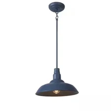 Bell Ridge Outdoor 1 Light Blue Mini Pendant, Weather-Resistant Hanging Porch...
