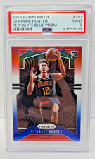 2019 Prizm RED WHITE BLUE REFRACTOR - DEANDRE HUNTER Rookie RC Card PSA 9 MINT