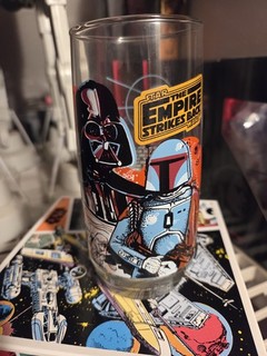 Star Wars The Empire Strikes Back Burger King Glass Vader & Fett 1980 Excellent