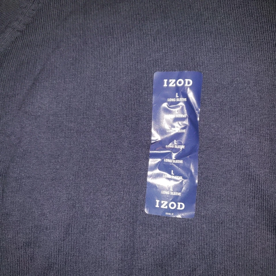 New IZOD Men's V-Neck Navy Blue Knit Sweater Size Large - Image 4 of 4
