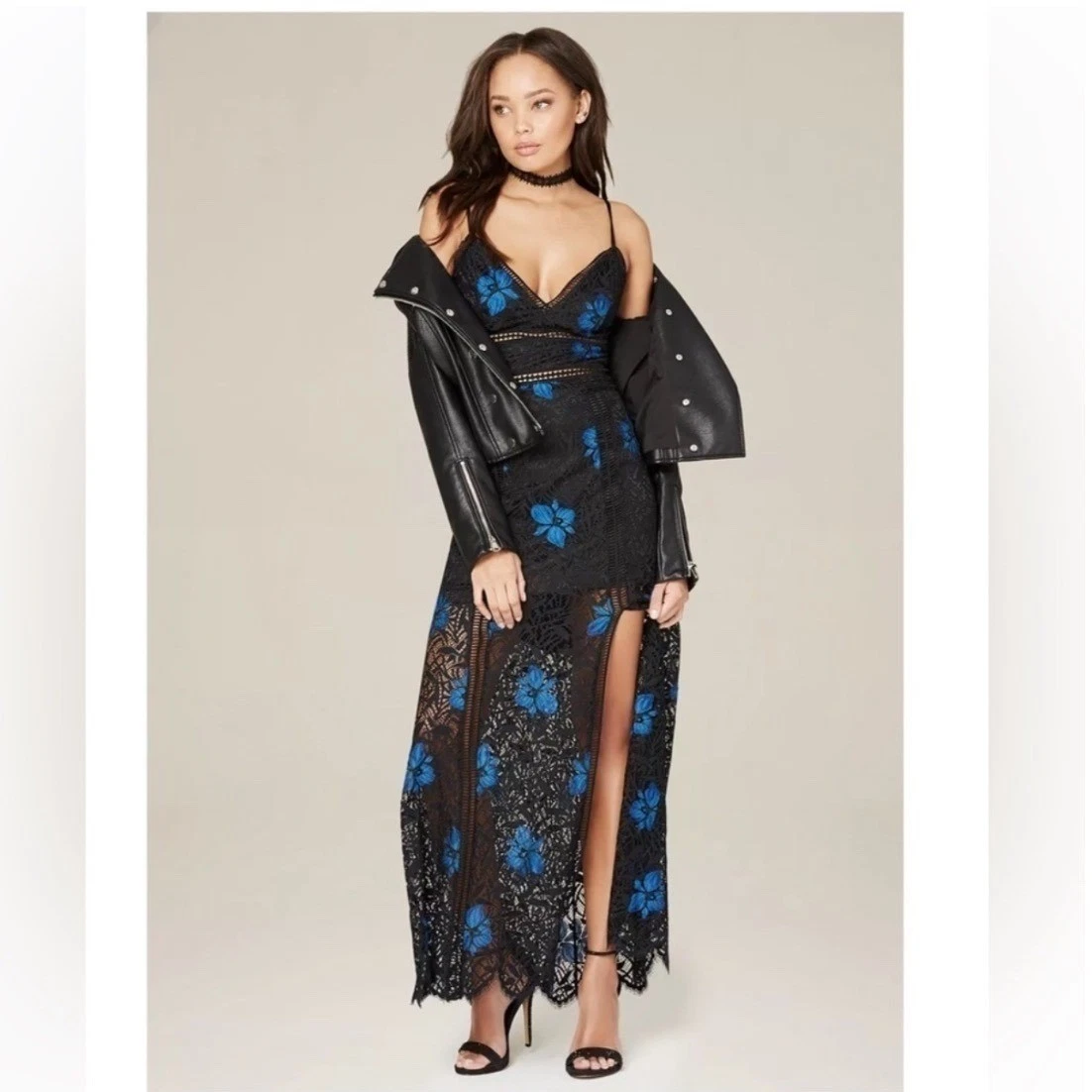 tank maxi dresses for women Floral Embroidered Tank Maxi Dress