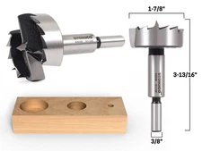 1-7/8" Diameter Steel Forstner Drill Bit - 3/8" Shank - Yonico 43029S