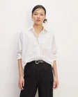 Everlane Womens The Relaxed Oxford Shirt Pocket Organic Cotton White 2