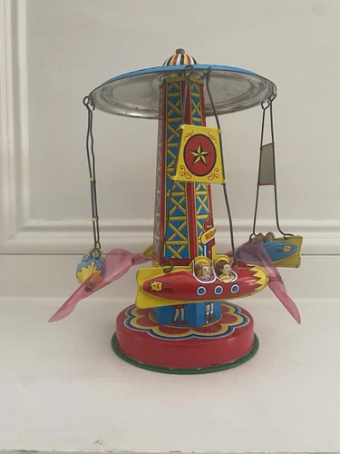 Schylling Collector Series Ride A Rocket Tin Toy Carousel Ride VTG Repro