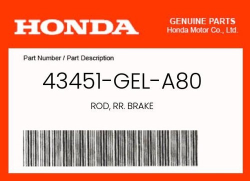 Honda Genuine Rod, Rr. Brake - 43451-Gel-A80