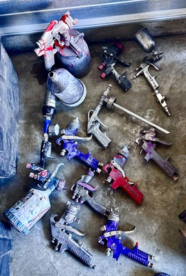 #ad Auto paint equipment Multiple high end paint spray guns. Handheld paint mixers. $550.00