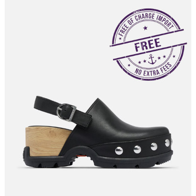 Authentic Sorel Roam n Clog  RVT Women's Shoe Comfort Leather Black B-Medium