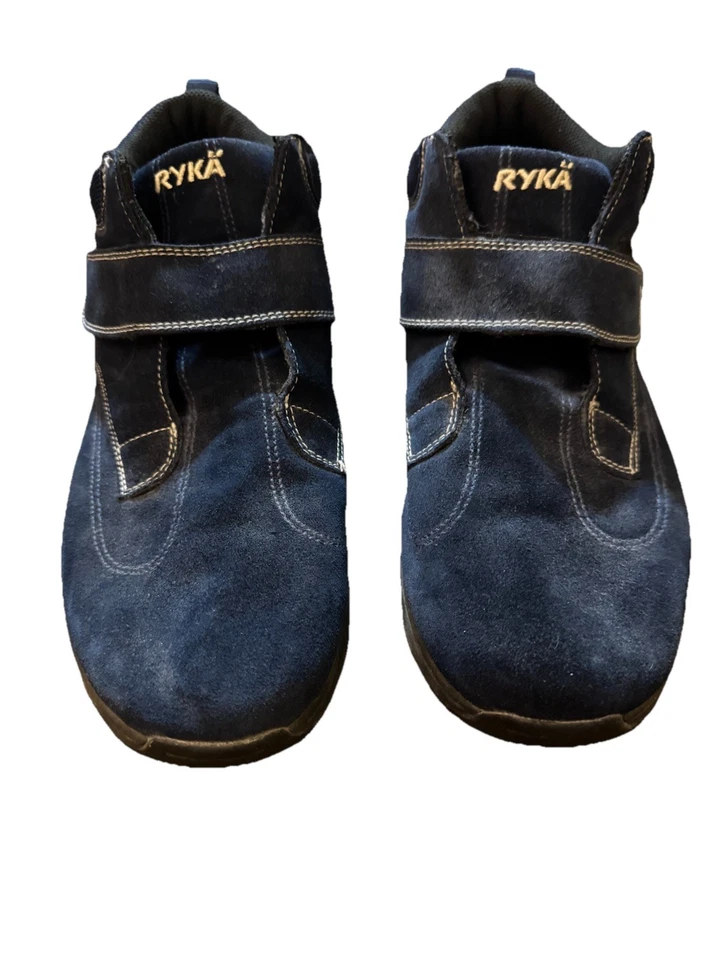 Ryka Aura Single Strap Womens Sz 11 Suede Ankle Boots Booties Navy Blue Slip On - Image 3 of 4
