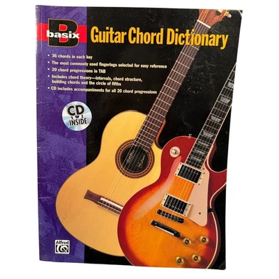 Basix Guitar Chord Dictionary Book w CD Alfred Music Learning Guitar Lessons - Image 1 of 4