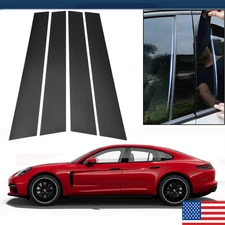 Gloss Black Pillar Posts for Porsche Panamera 2009-2014 4pc Door Trim Cover NEW
